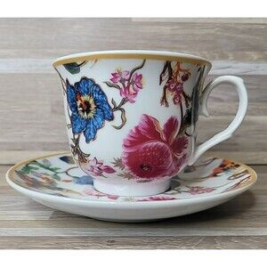Kent Pottery‎  Tea Cup & Saucer Set Porcelain Multi Colored Floral Design